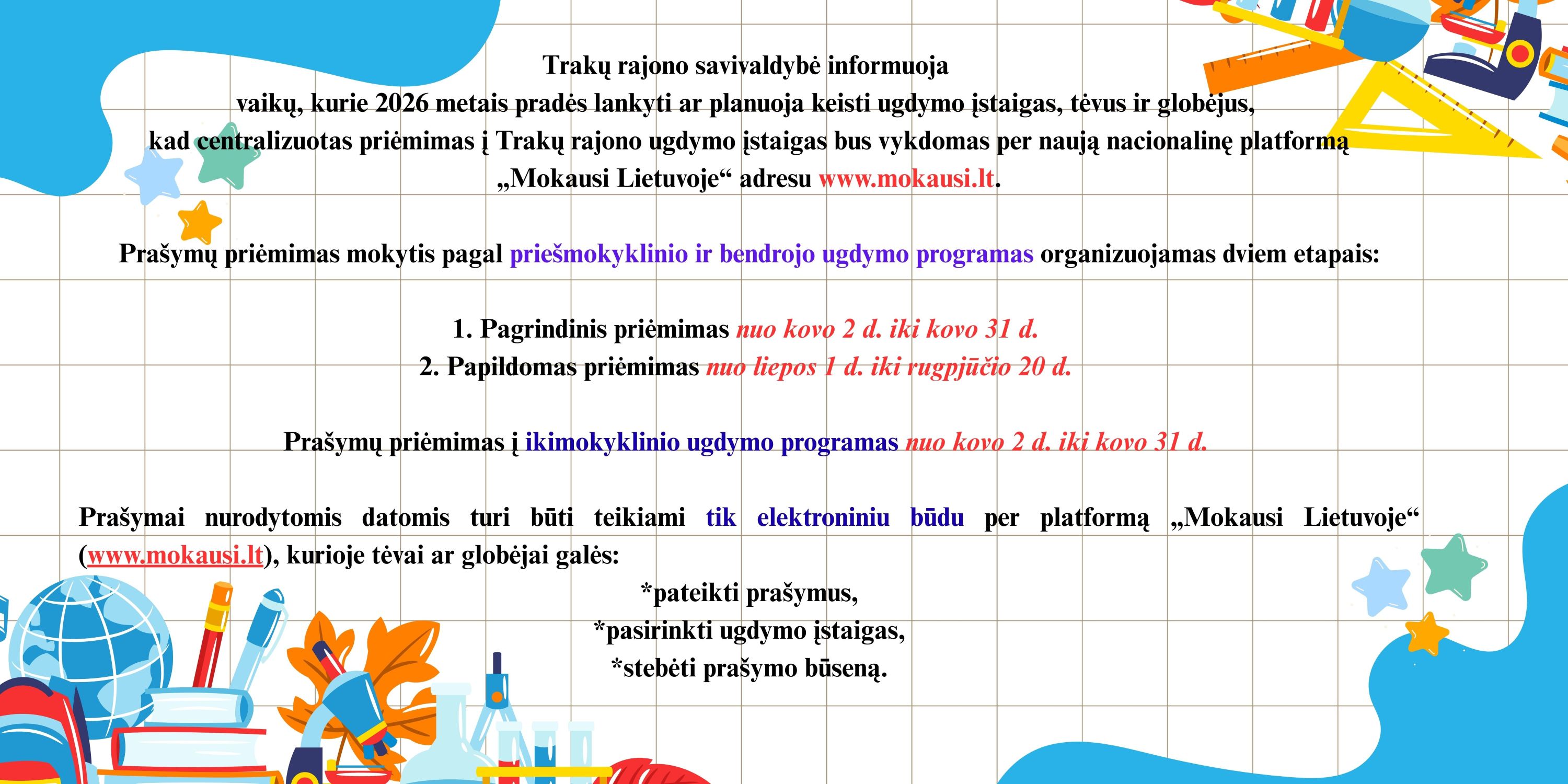 Priėmimas 2026-2027 m.m.